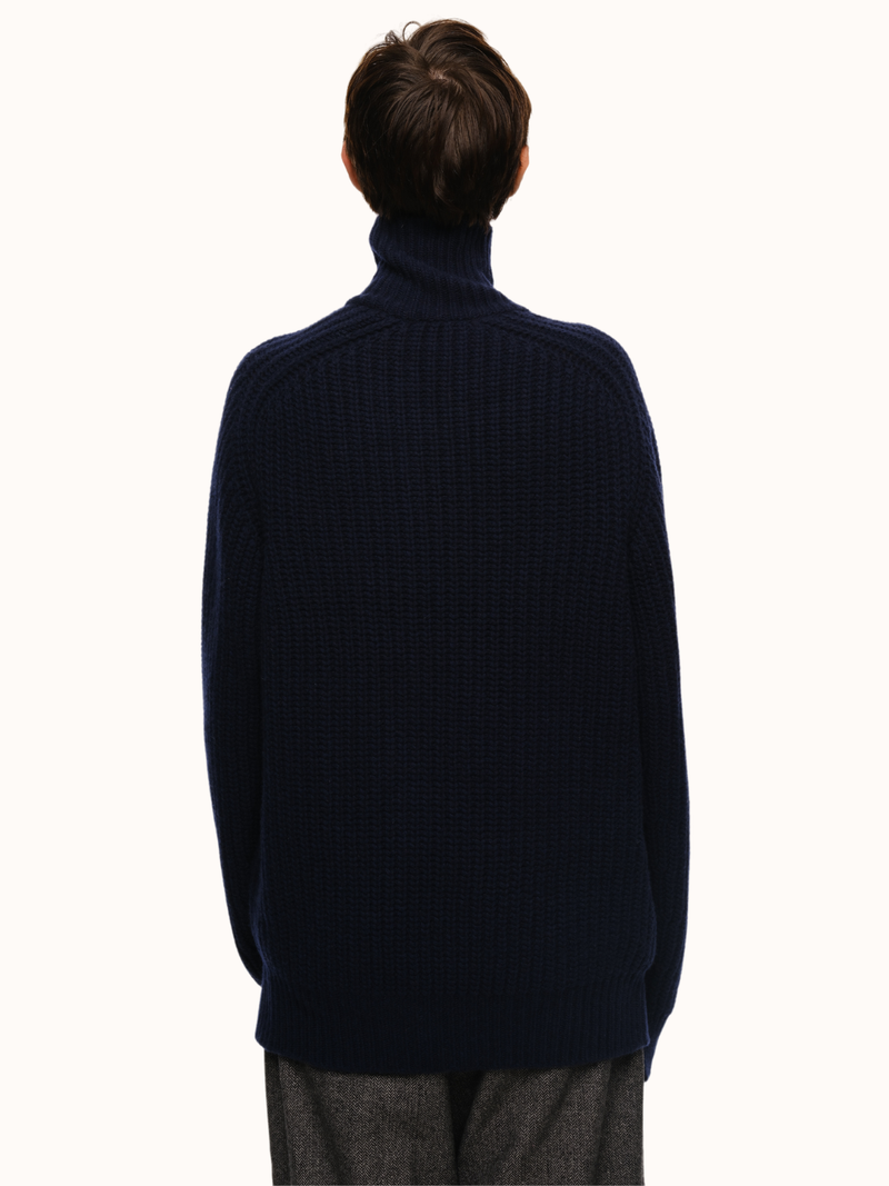 Dakota Zip Front Cardigan in Recycled Cashmere & Recycled Wool