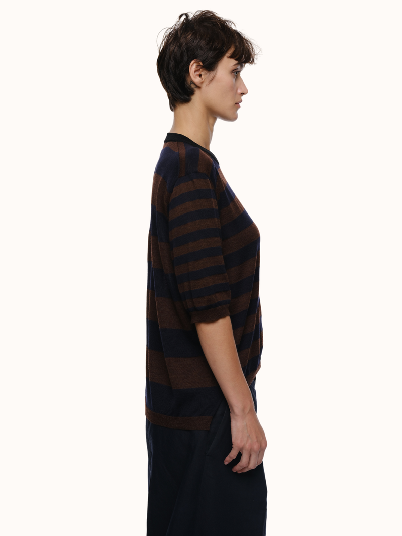 Hal Striped Crewneck in Extra Fine Merino Wool