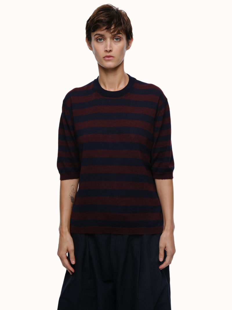 Hal Striped Crewneck in Extra Fine Merino Wool