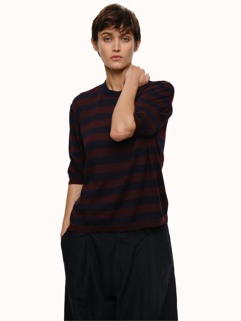 Hal Striped Crewneck in Extra Fine Merino Wool