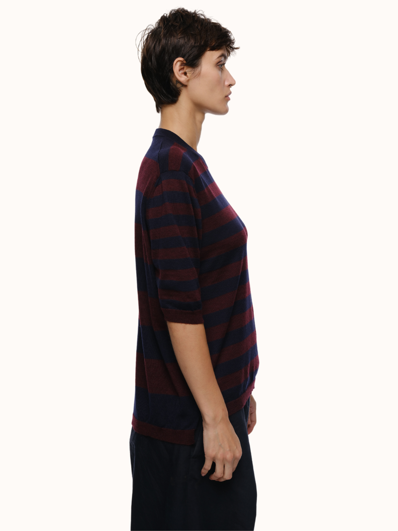 Hal Striped Crewneck in Extra Fine Merino Wool