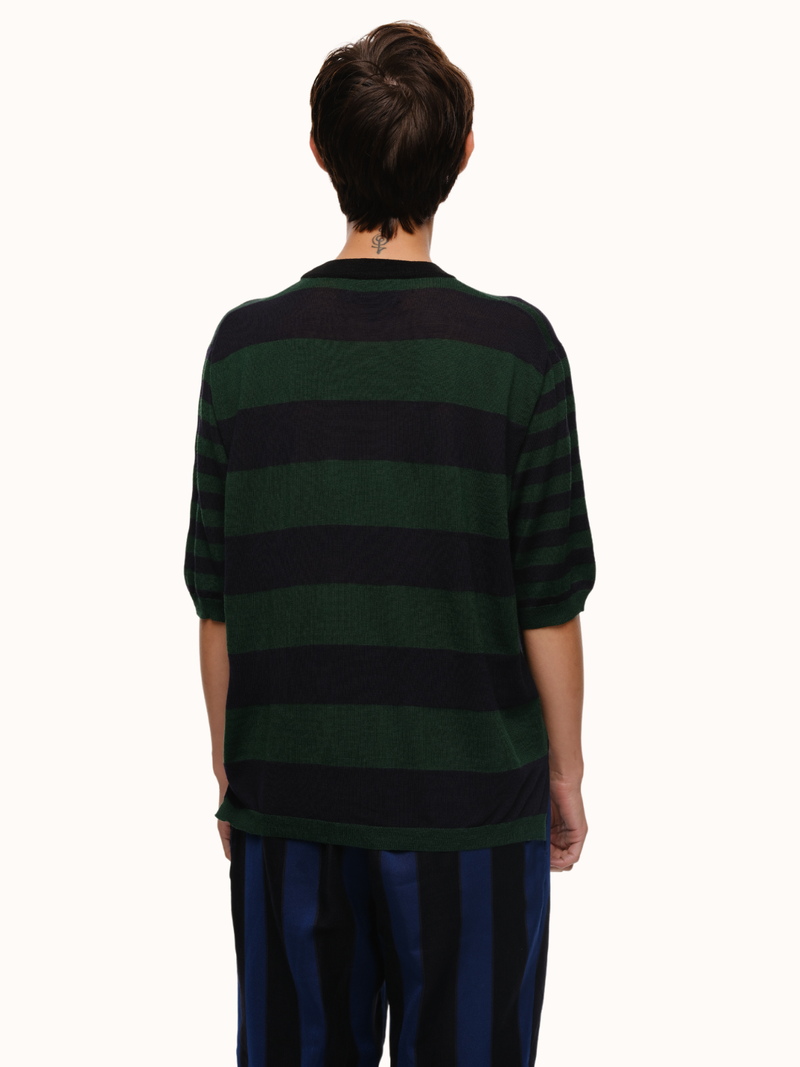 Hal Striped Crewneck in Extra Fine Merino Wool