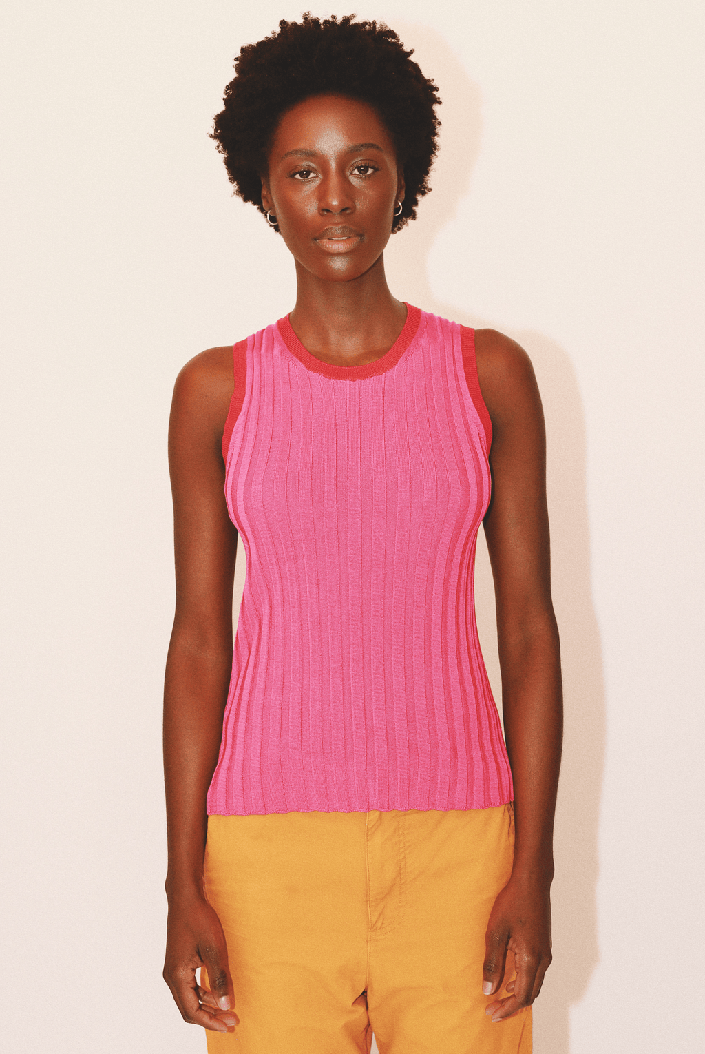 Pink shops ribbed tank