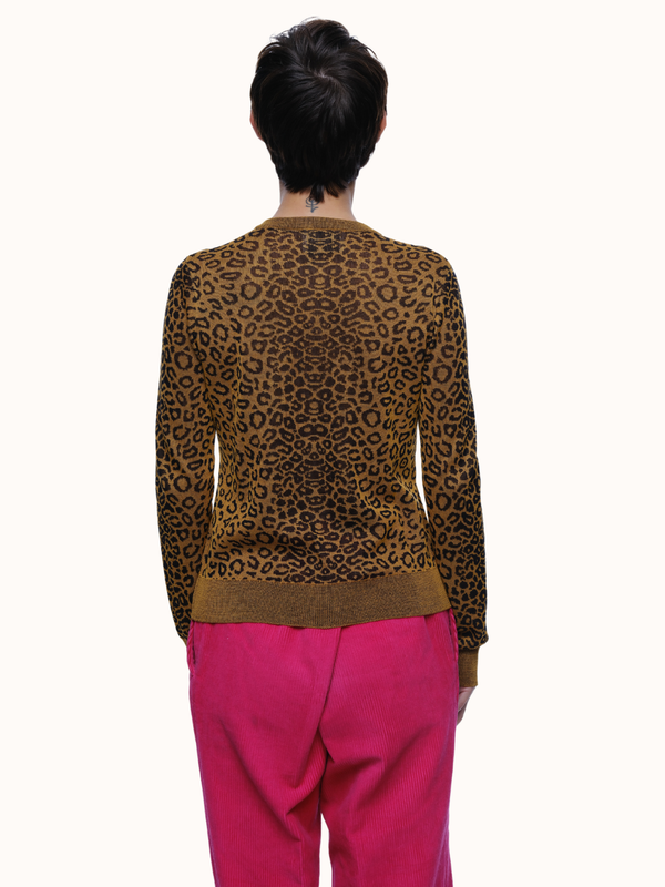 Emily Leopard Cardigan in Organic Cotton