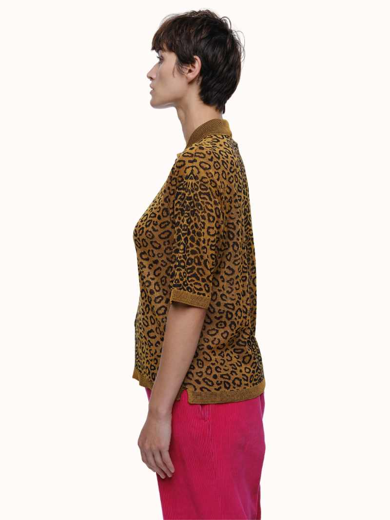 Alessandro Leopard Polo in Organic Cotton