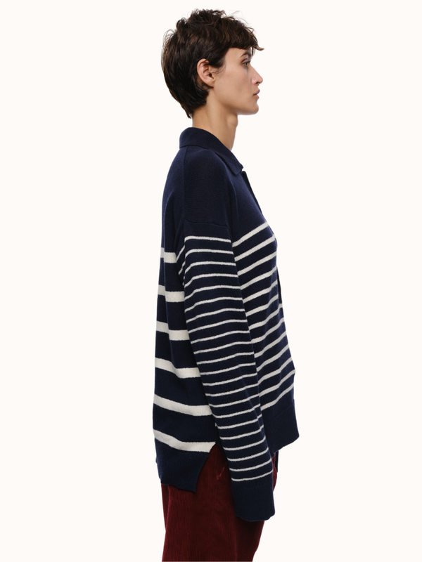 George Collar Sweater in Organic Cotton & Recycled Cashmere