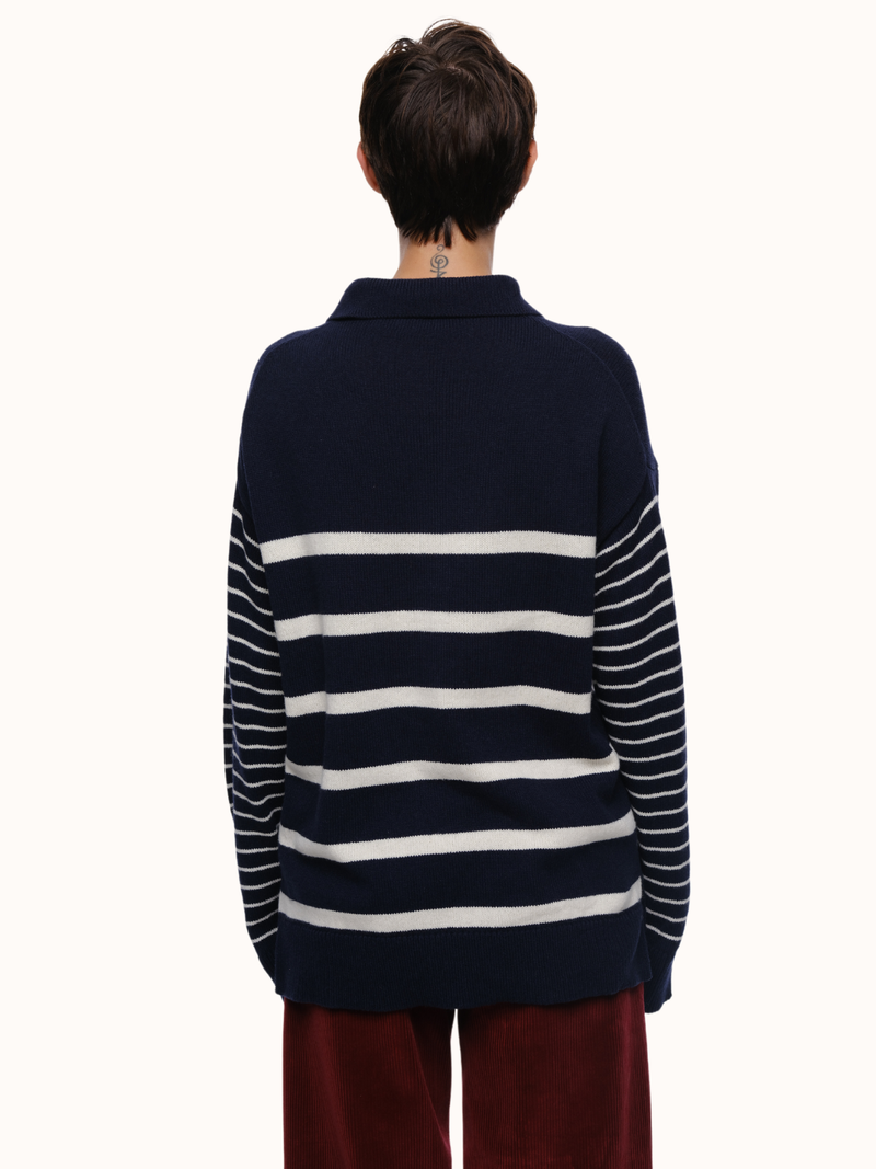 George Collar Sweater in Organic Cotton & Recycled Cashmere