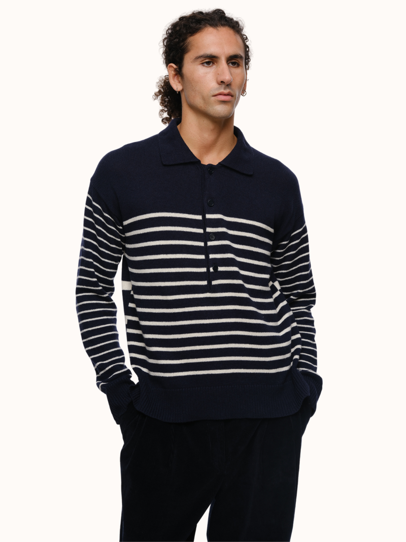 George Collar Sweater in Organic Cotton & Recycled Cashmere