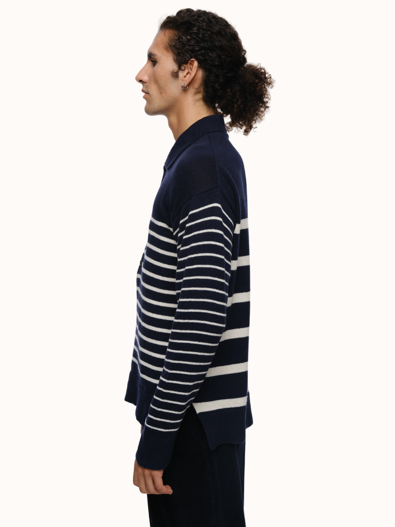 George Collar Sweater in Organic Cotton & Recycled Cashmere