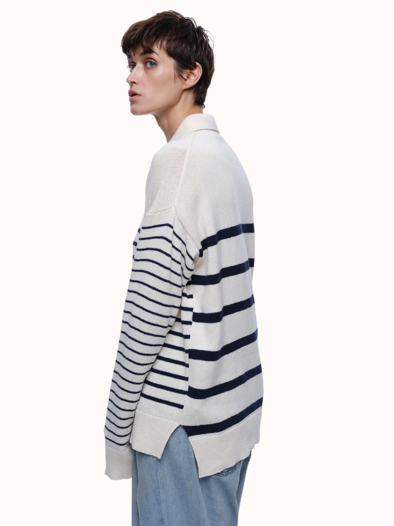 George Collar Sweater in Organic Cotton & Recycled Cashmere